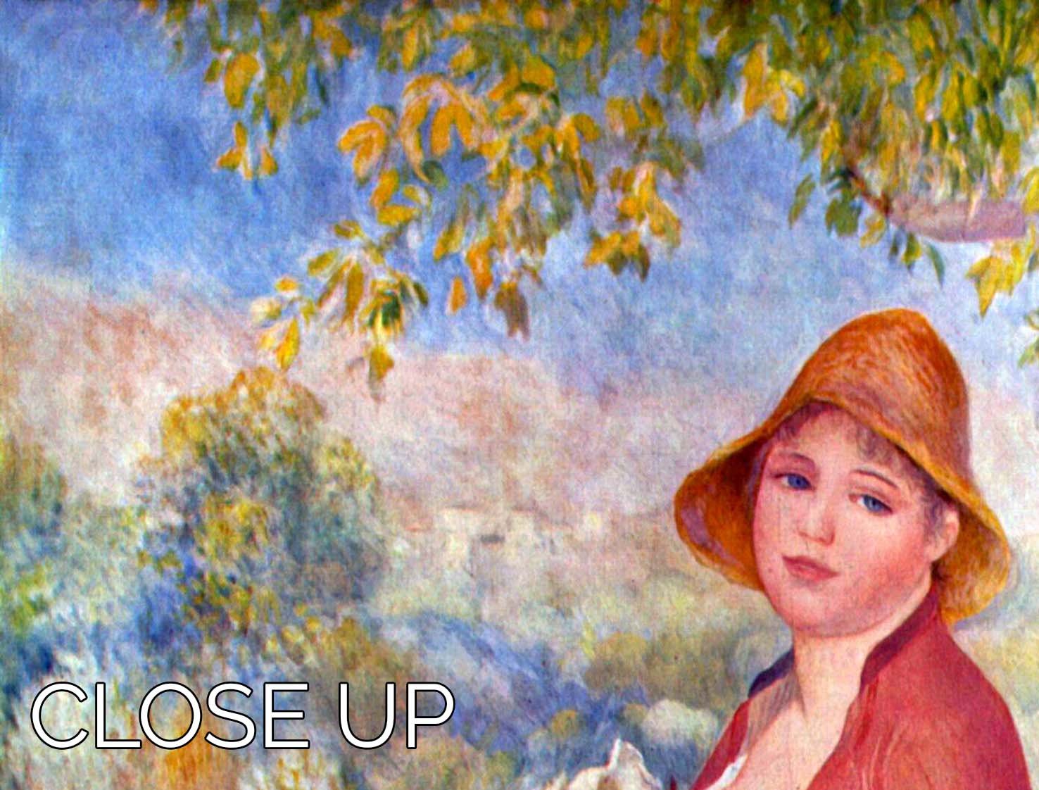 Three-panel canvas print of Renoir's The Child at the Chest Maternity, showcasing vibrant colors and intricate details.